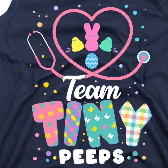 Cute Happy Easter Team Tiny Peeps Nurse Doctor Stethoscope Tank Top