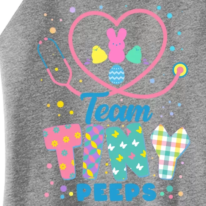 Cute Happy Easter Team Tiny Peeps Nurse Doctor Stethoscope Women’s Perfect Tri Rocker Tank