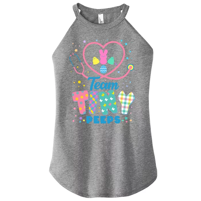 Cute Happy Easter Team Tiny Peeps Nurse Doctor Stethoscope Women’s Perfect Tri Rocker Tank