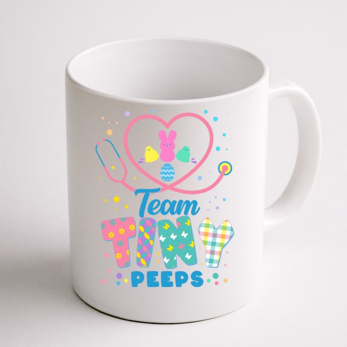 Cute Happy Easter Team Tiny Peeps Nurse Doctor Stethoscope Front & Back Coffee Mug