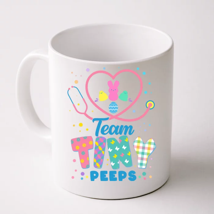 Cute Happy Easter Team Tiny Peeps Nurse Doctor Stethoscope Front & Back Coffee Mug