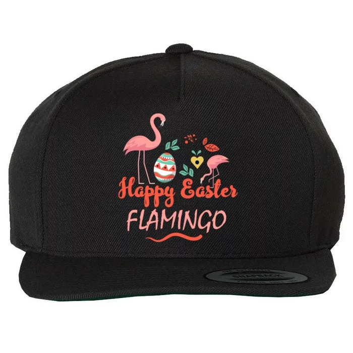 Cute Happy Easter Flamingo Design Teens Cool Gift Wool Snapback Cap