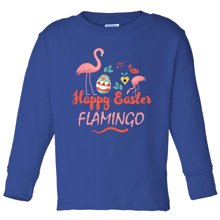 Cute Happy Easter Flamingo Design Teens Cool Gift Toddler Long Sleeve Shirt