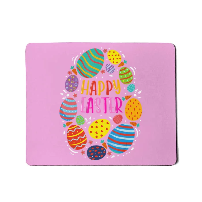 Cute Happy Easter Colorful Eggs Mousepad