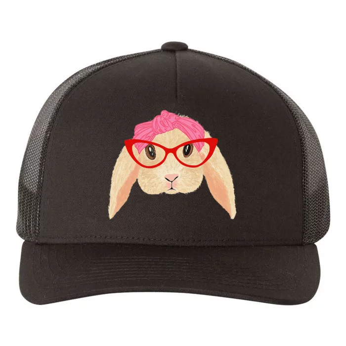 Cute Hipster Easter Bunny For Twins Siblings Yupoong Adult 5-Panel Trucker Hat