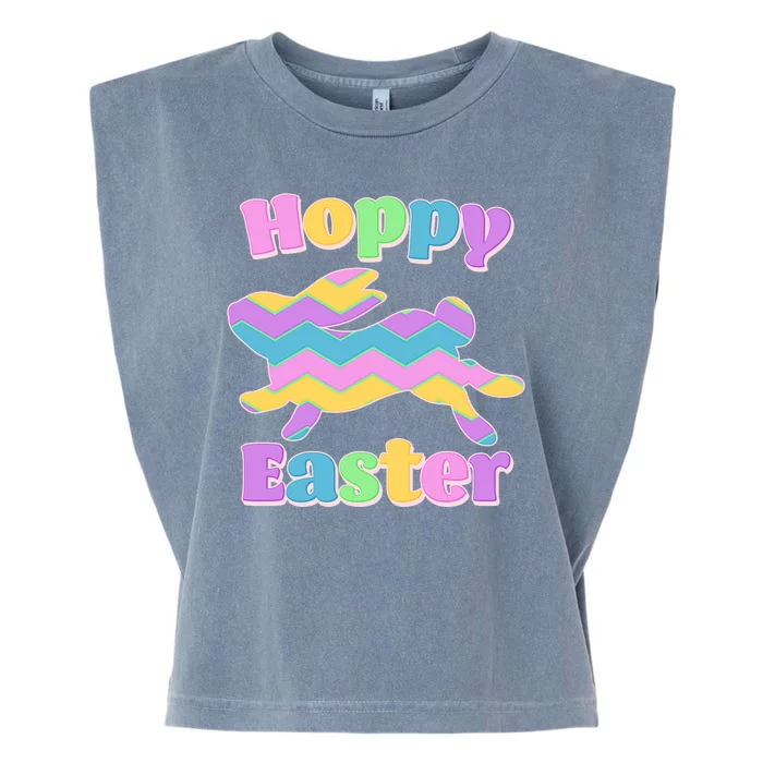 Cute Hoppy Easter Colorful Easter Bunny Garment-Dyed Women's Muscle Tee