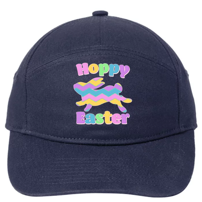 Cute Hoppy Easter Colorful Easter Bunny 7-Panel Snapback Hat