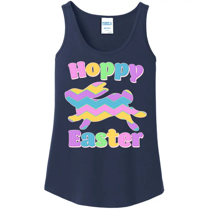 Cute Hoppy Easter Colorful Easter Bunny Ladies Essential Tank