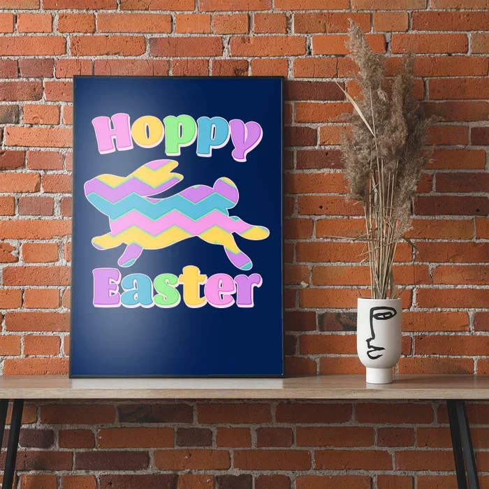 Cute Hoppy Easter Colorful Easter Bunny Poster