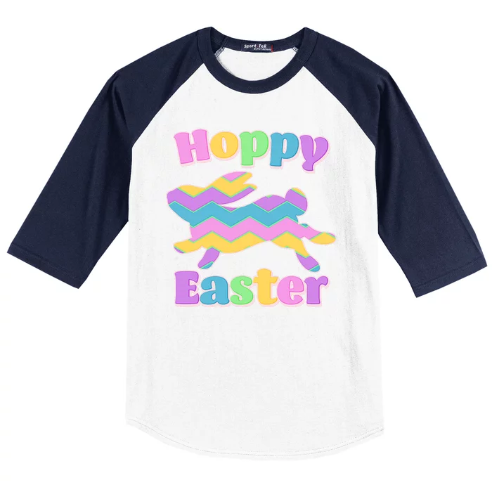 Cute Hoppy Easter Colorful Easter Bunny Baseball Sleeve Shirt