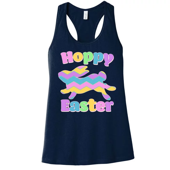 Cute Hoppy Easter Colorful Easter Bunny Women's Racerback Tank