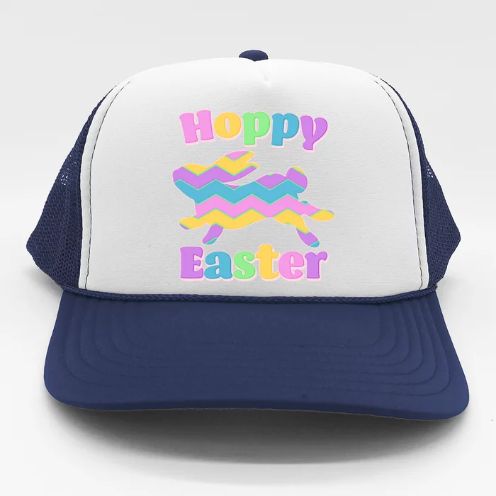 Cute Hoppy Easter Colorful Easter Bunny Trucker Hat