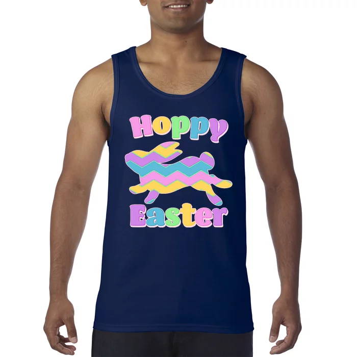 Cute Hoppy Easter Colorful Easter Bunny Tank Top