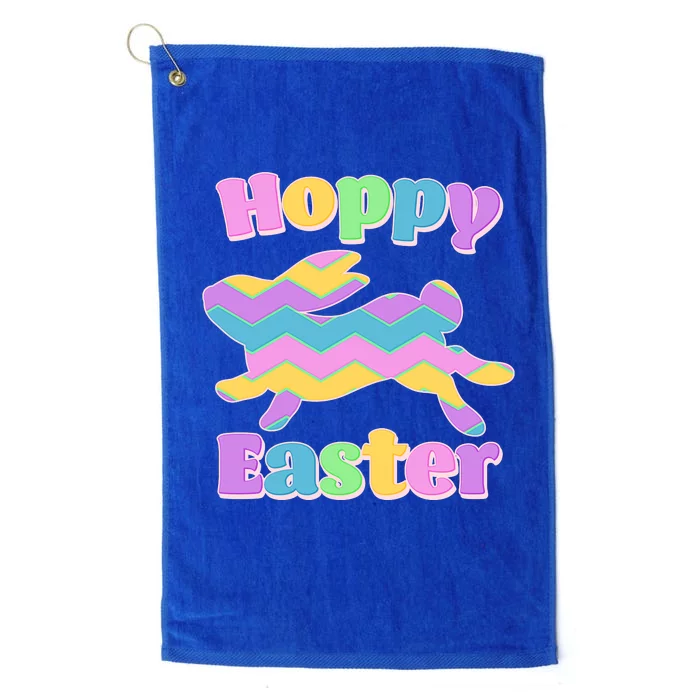 Cute Hoppy Easter Colorful Easter Bunny Platinum Collection Golf Towel