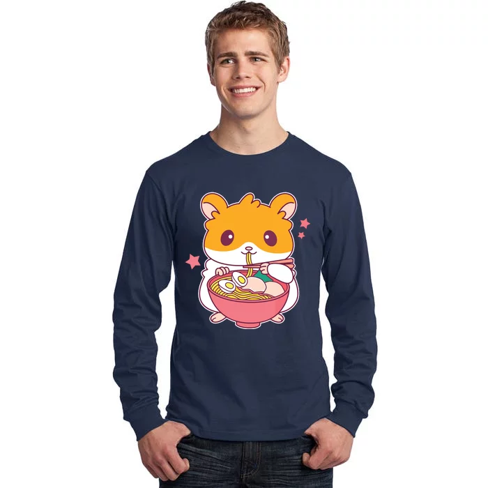 Cute Hamster Eating Ramen Hamster Lovers Tall Long Sleeve T-Shirt