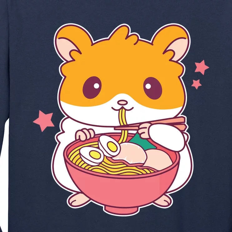 Cute Hamster Eating Ramen Hamster Lovers Tall Long Sleeve T-Shirt