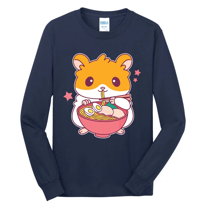 Cute Hamster Eating Ramen Hamster Lovers Tall Long Sleeve T-Shirt