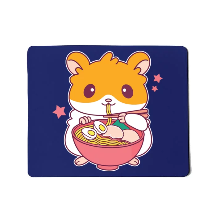 Cute Hamster Eating Ramen Hamster Lovers Mousepad