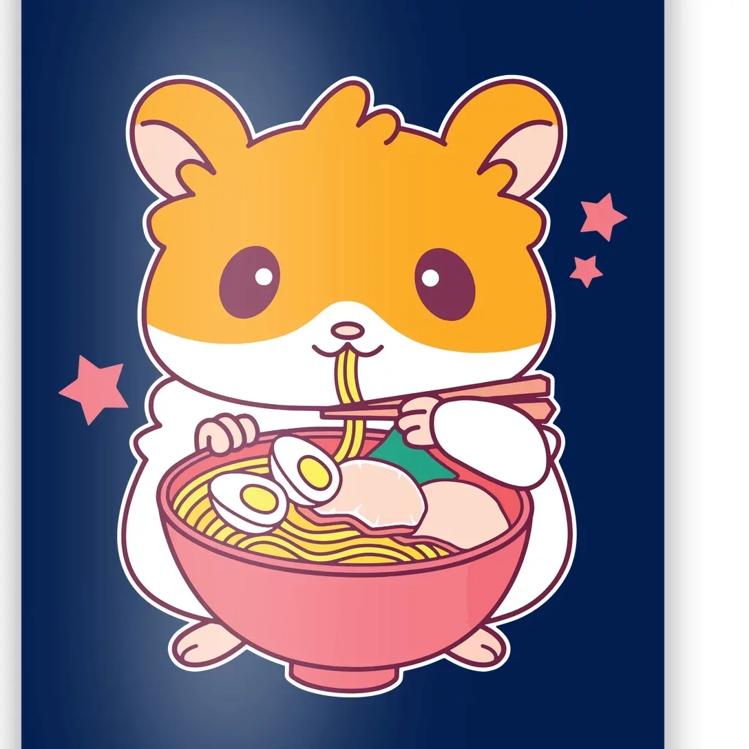 Cute Hamster Eating Ramen Hamster Lovers Poster