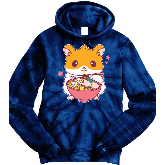 Cute Hamster Eating Ramen Hamster Lovers Tie Dye Hoodie