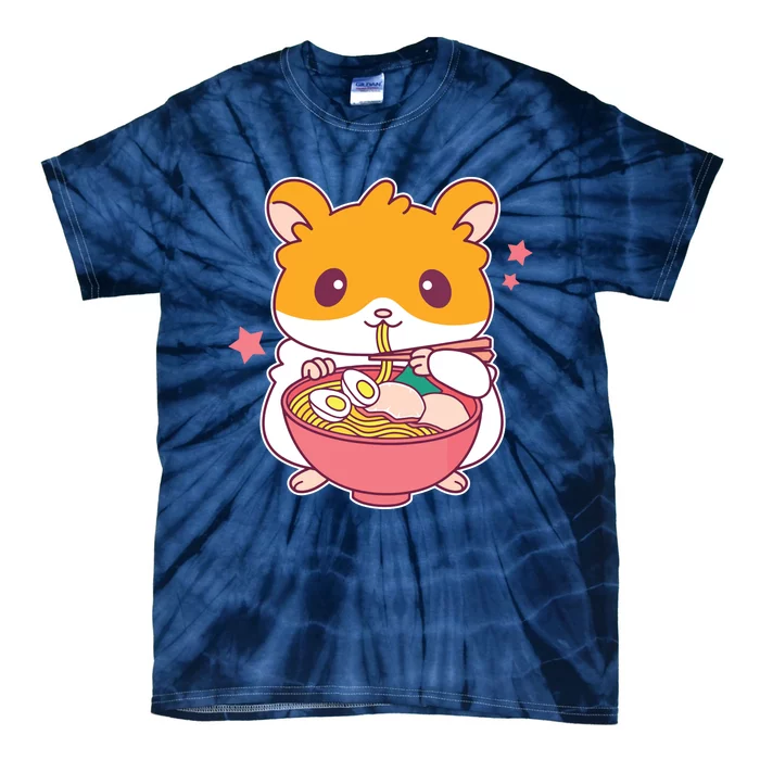 Cute Hamster Eating Ramen Hamster Lovers Tie-Dye T-Shirt