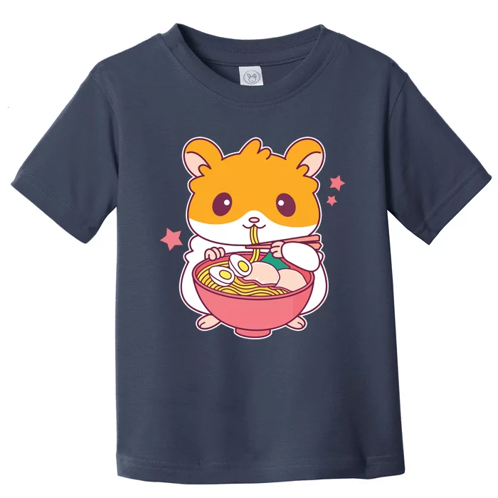 Cute Hamster Eating Ramen Hamster Lovers Toddler T-Shirt