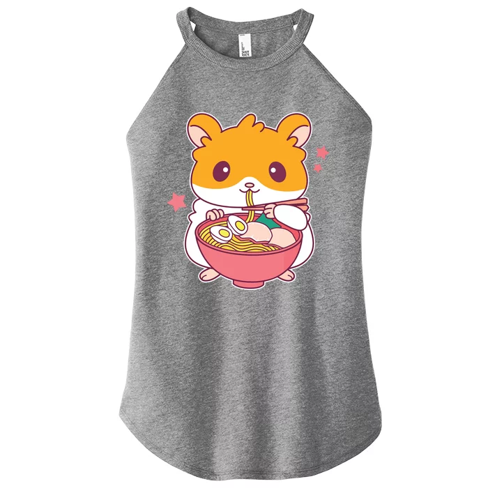 Cute Hamster Eating Ramen Hamster Lovers Women’s Perfect Tri Rocker Tank