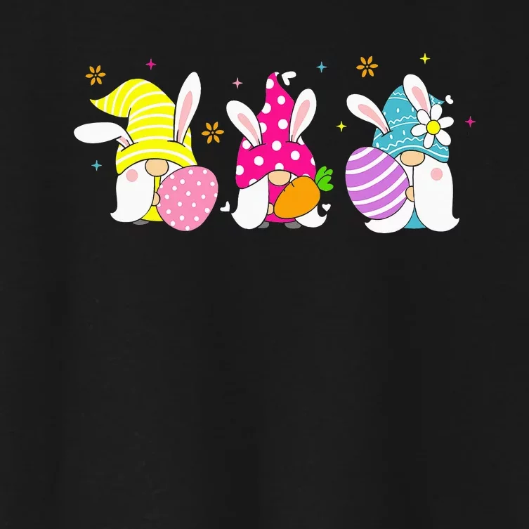 Cute Happy Easter design Easter Gnomes Women's Crop Top Tee