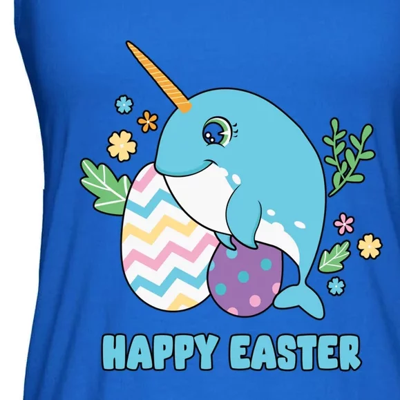 Cute Happy Easter Day Egg Hunter Orca Whale Gift Ladies Essential Flowy Tank