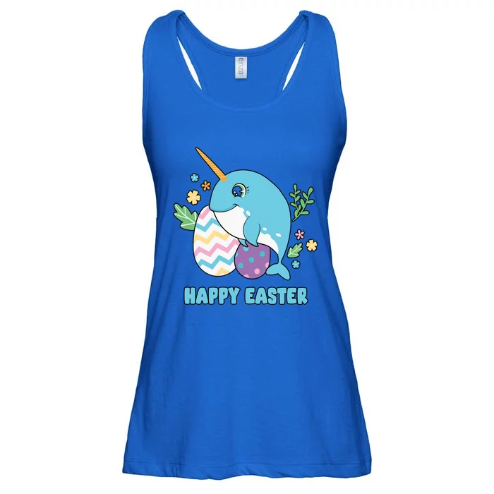 Cute Happy Easter Day Egg Hunter Orca Whale Gift Ladies Essential Flowy Tank