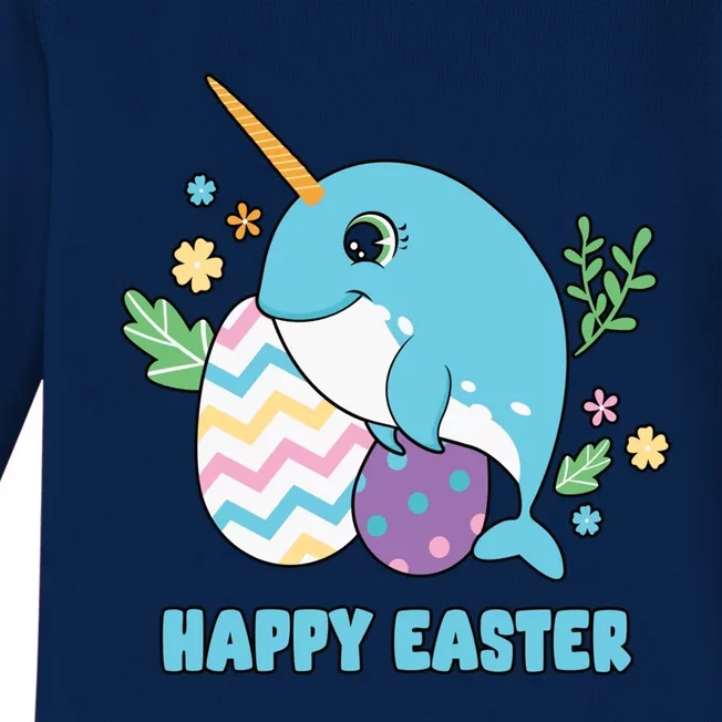 Cute Happy Easter Day Egg Hunter Orca Whale Gift Baby Long Sleeve Bodysuit