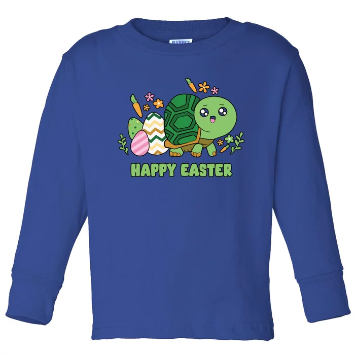 Cute Happy Easter Day Egg Hunter Turtle Cute Gift Toddler Long Sleeve Shirt