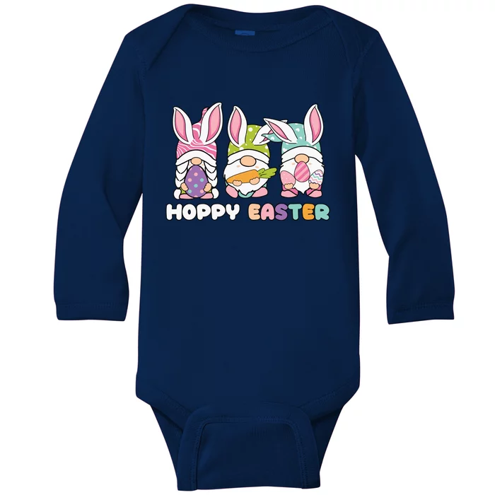 Cute Hoppy Easter Day Egg Hunter Gnomes Great Gift Baby Long Sleeve Bodysuit