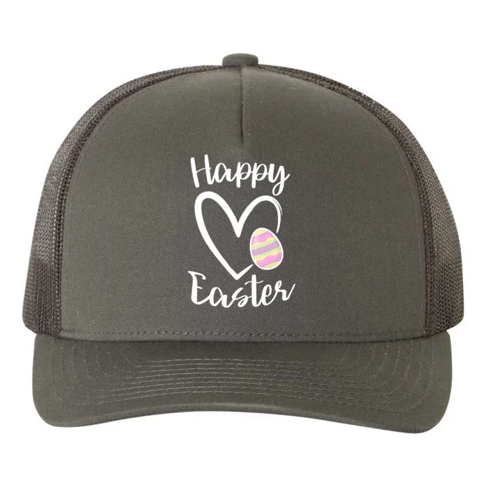 Cute Happy Easter Heart Pastel Easter Outfit Premium Yupoong Adult 5-Panel Trucker Hat