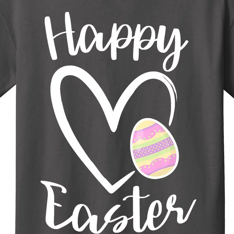 Cute Happy Easter Heart Pastel Easter Outfit Premium Kids T-Shirt