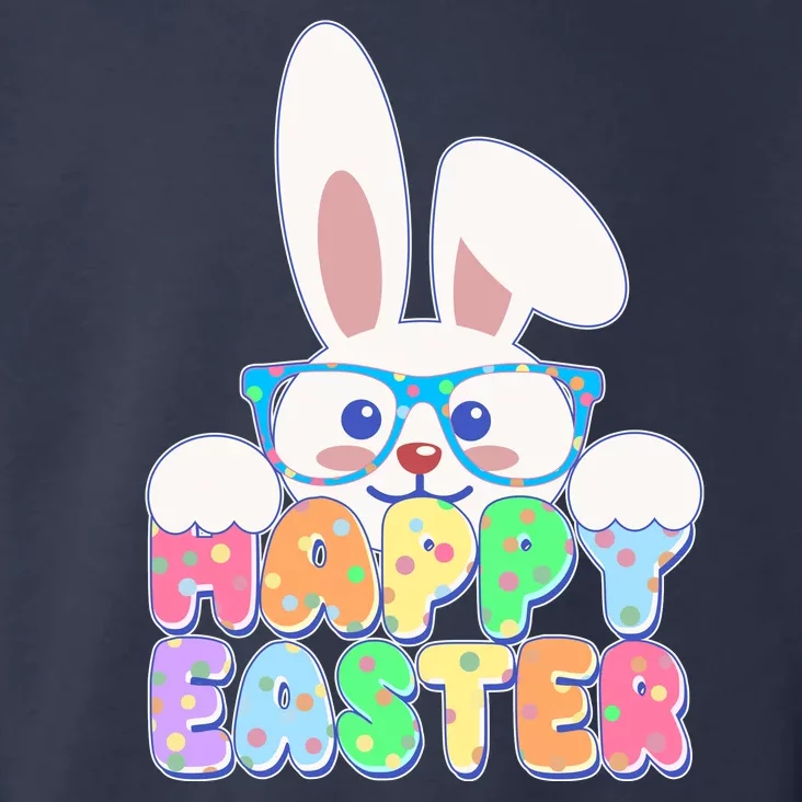 Cute Happy Easter Bunny Rabbit With Glasses Toddler Hoodie