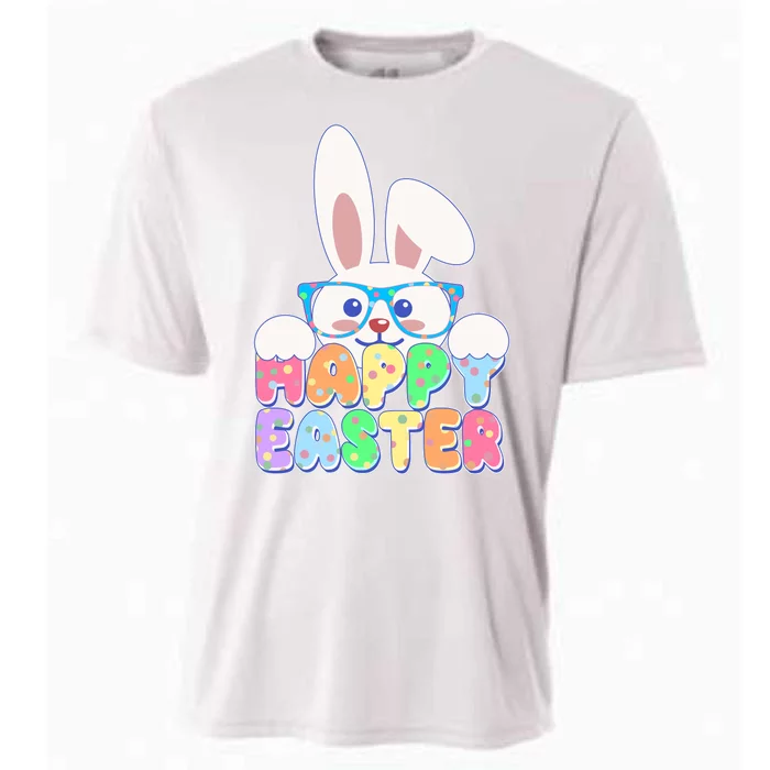 Cute Happy Easter Bunny Rabbit With Glasses Cooling Performance Crew T-Shirt