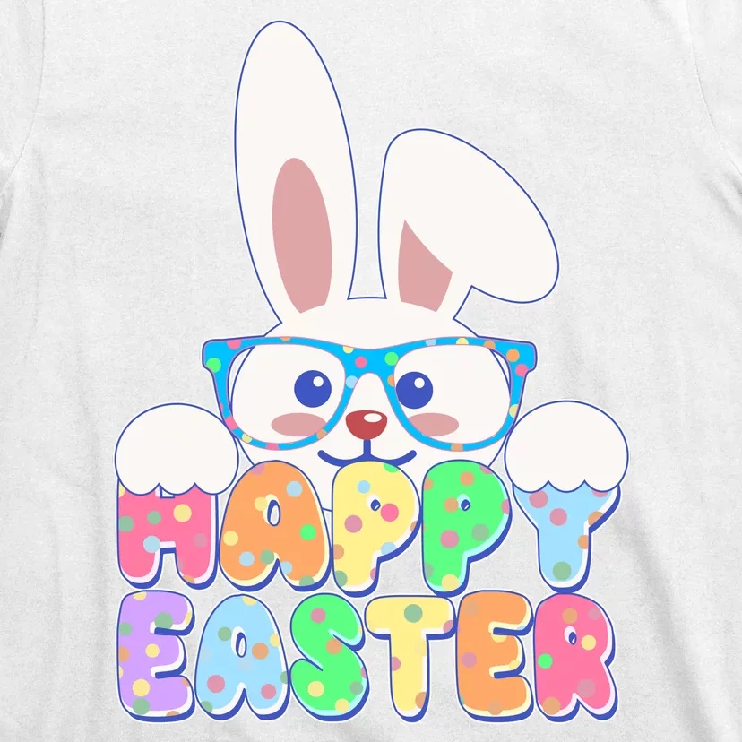 Cute Happy Easter Bunny Rabbit With Glasses T-Shirt