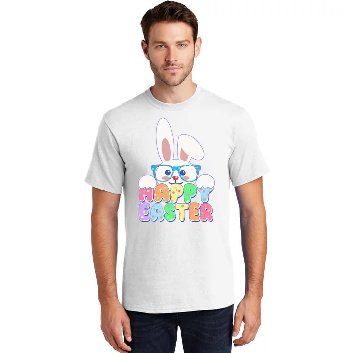 Cute Happy Easter Bunny Rabbit With Glasses Tall T-Shirt