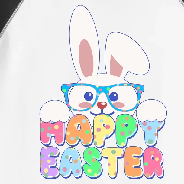 Cute Happy Easter Bunny Rabbit With Glasses Toddler Fine Jersey T-Shirt