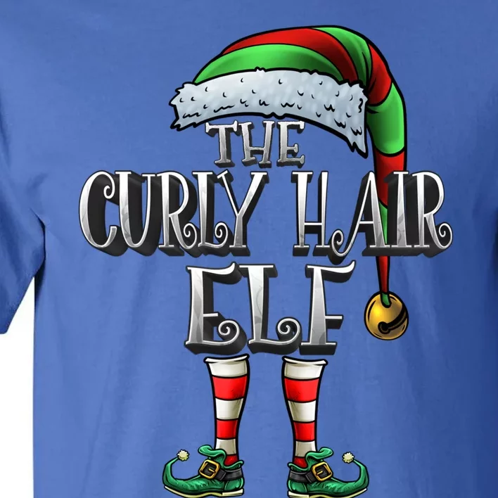 Curly Hair Elf Gift Matching Family Curly Hair Christmas Great Gift Tall T-Shirt