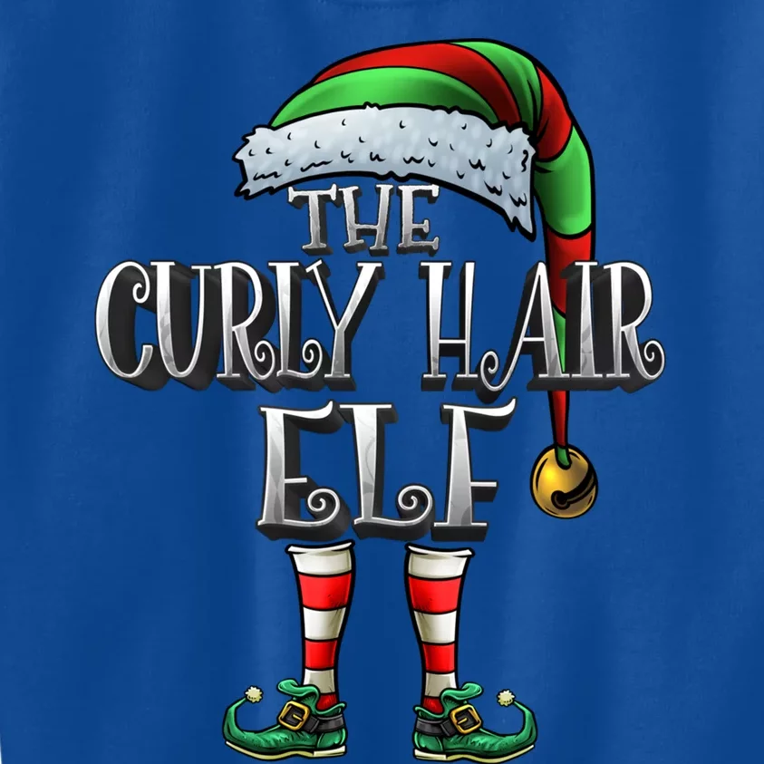 Curly Hair Elf Gift Matching Family Curly Hair Christmas Great Gift Kids Sweatshirt