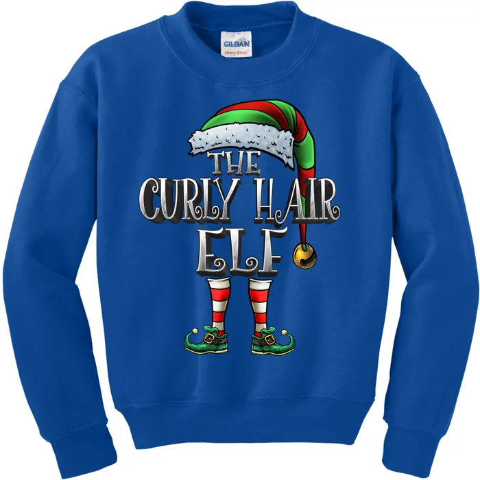 Curly Hair Elf Gift Matching Family Curly Hair Christmas Great Gift Kids Sweatshirt