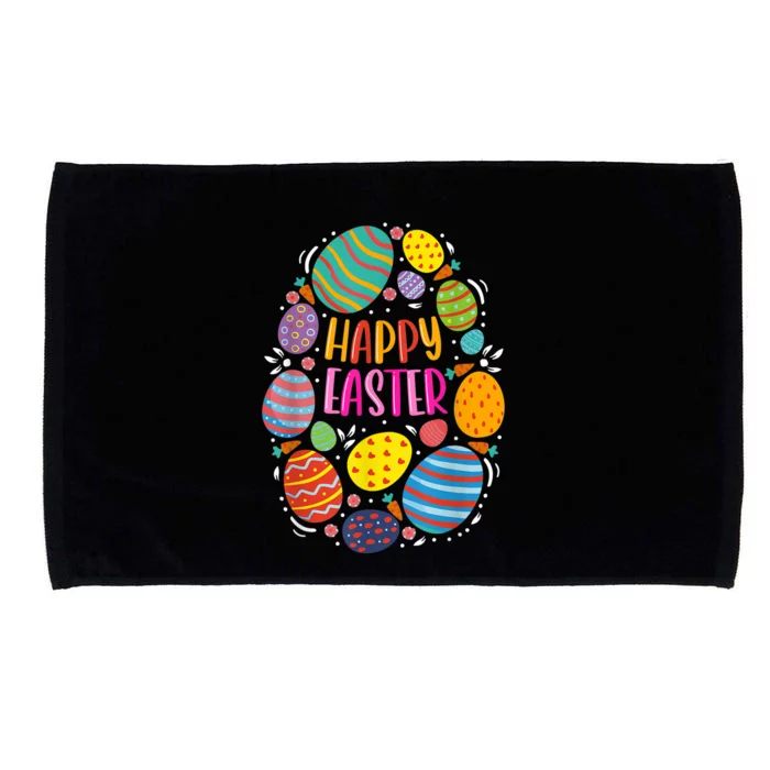 Cute Happy Easter For Teen Girls Boy Easter Colorful Eggs Microfiber Hand Towel