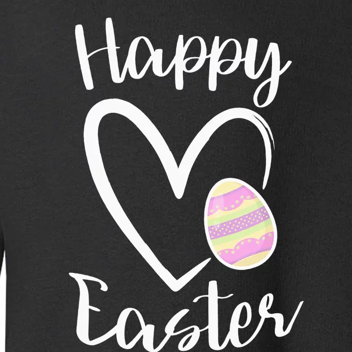 Cute Happy Easter Heart Pastel Easter Outfit Toddler Sweatshirt