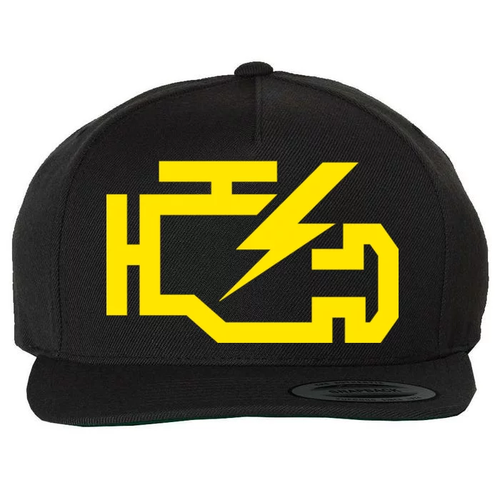 Check Engine Light Wool Snapback Cap