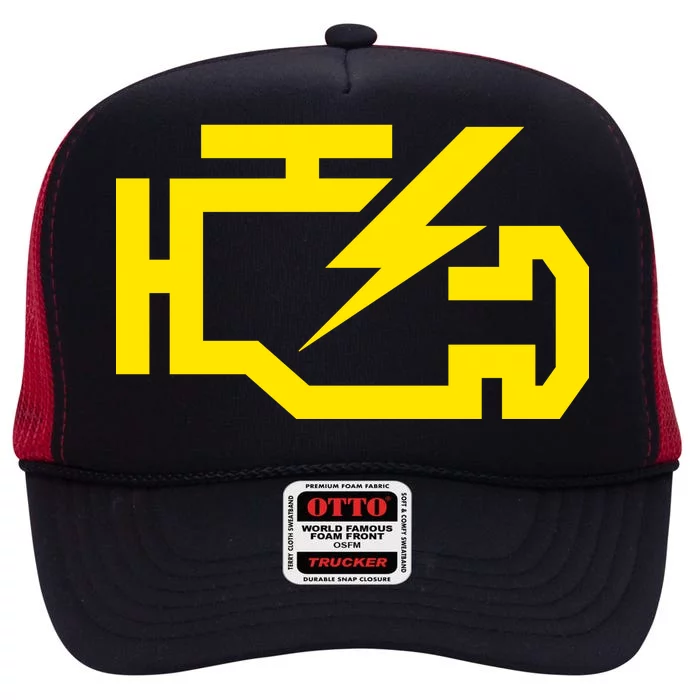 Check Engine Light High Crown Mesh Trucker Hat