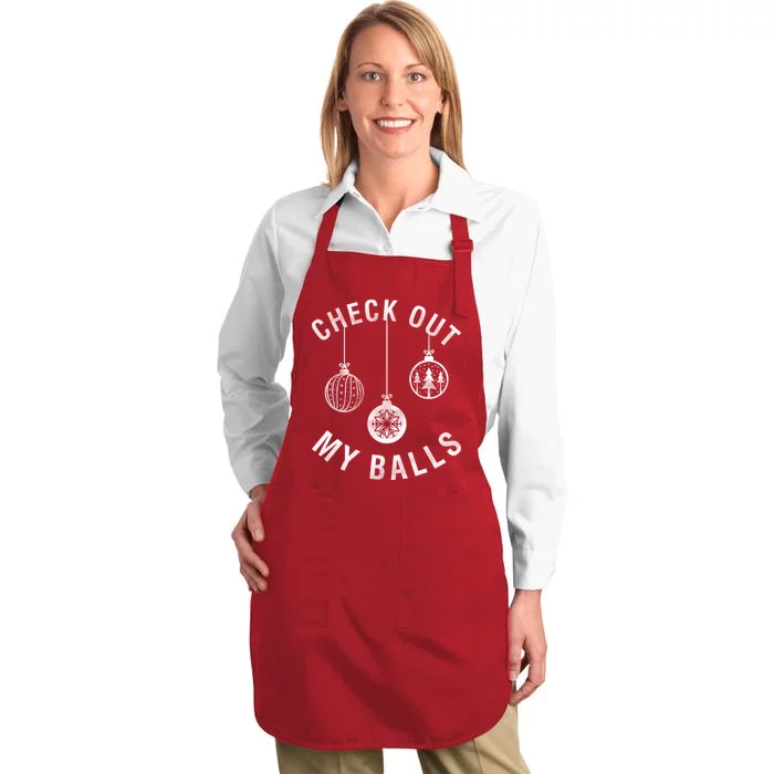 Check Out My Balls Full-Length Apron With Pocket