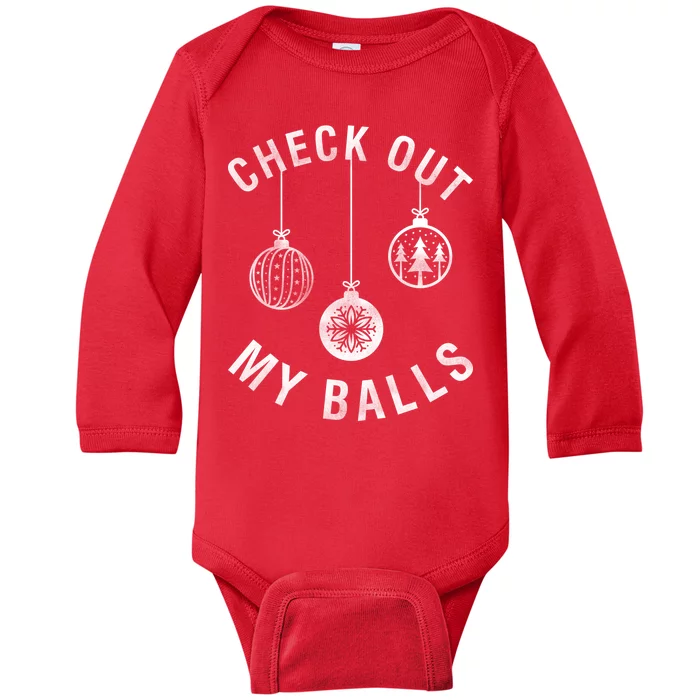 Check Out My Balls Baby Long Sleeve Bodysuit