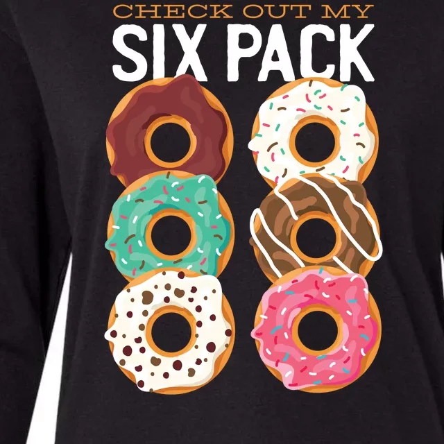 Check Out My Donut Six Pack Womens Cotton Relaxed Long Sleeve T-Shirt